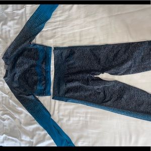 Gymshark Amplify grey teal set